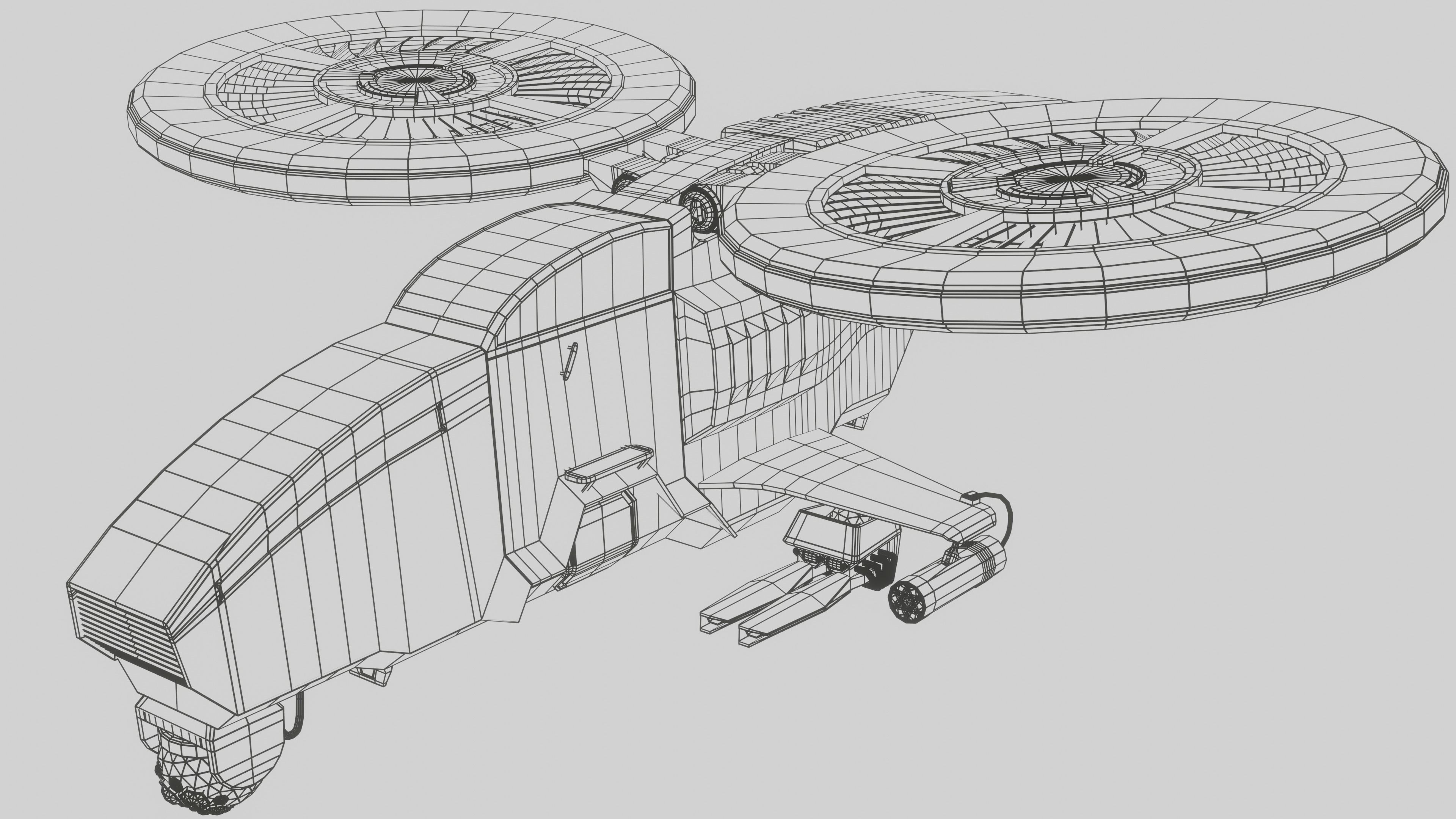 Twincopter with 3 different color variations Low-poly 3D model_18