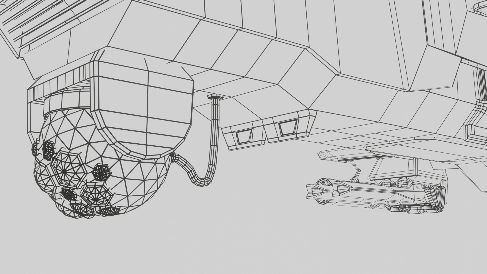 Twincopter with 3 different color variations Low-poly 3D model_19