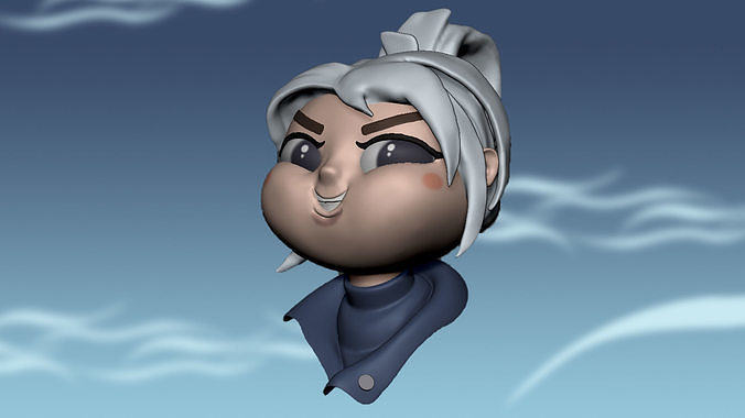 Embarrassing cartoon character in sky 3D model