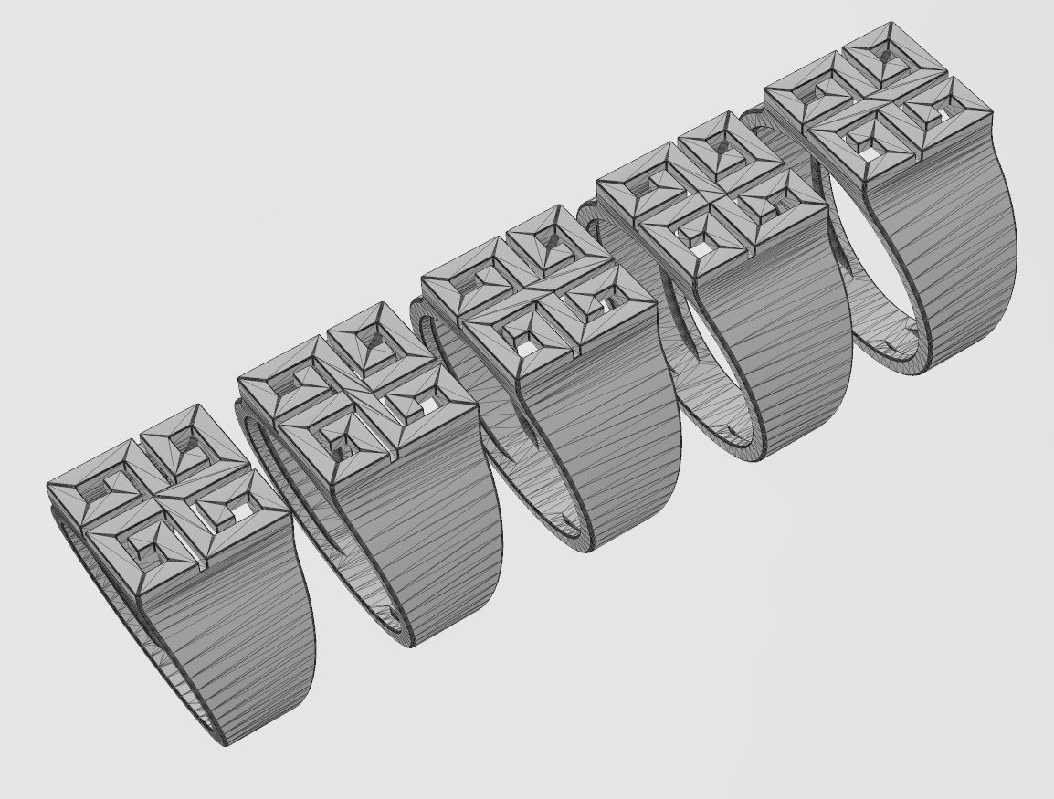 Square greek key scroll signet ring US sizes 7to11 3D print model_16