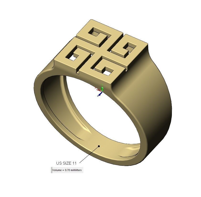 Square greek key scroll signet ring US sizes 7to11 3D print model_14