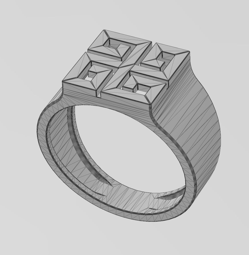 Square greek key scroll signet ring US sizes 7to11 3D print model_17
