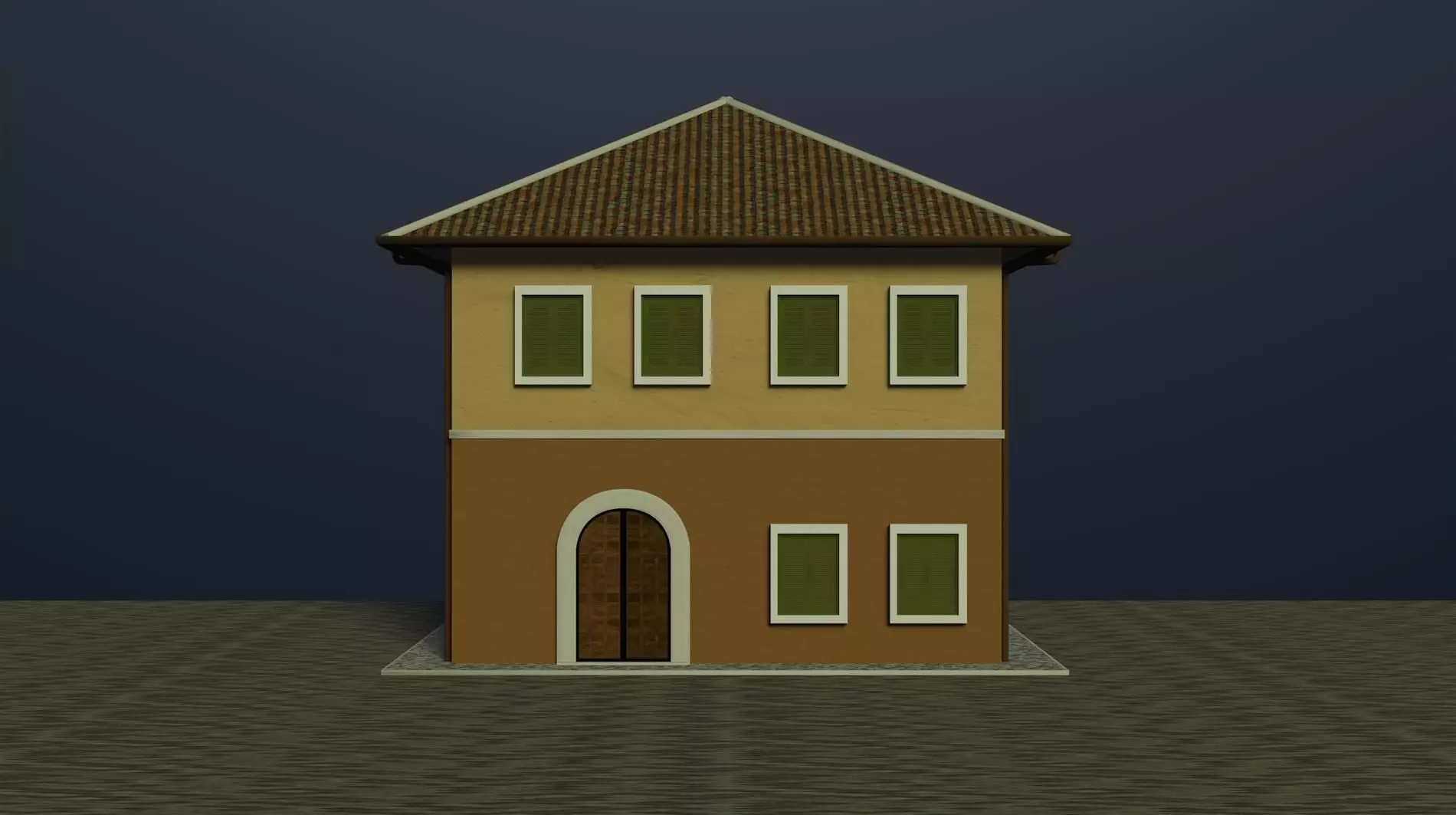 Retro style building 3D model