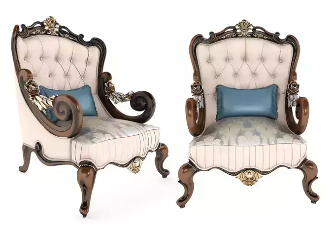 Rose Armchair Low-poly 3D model