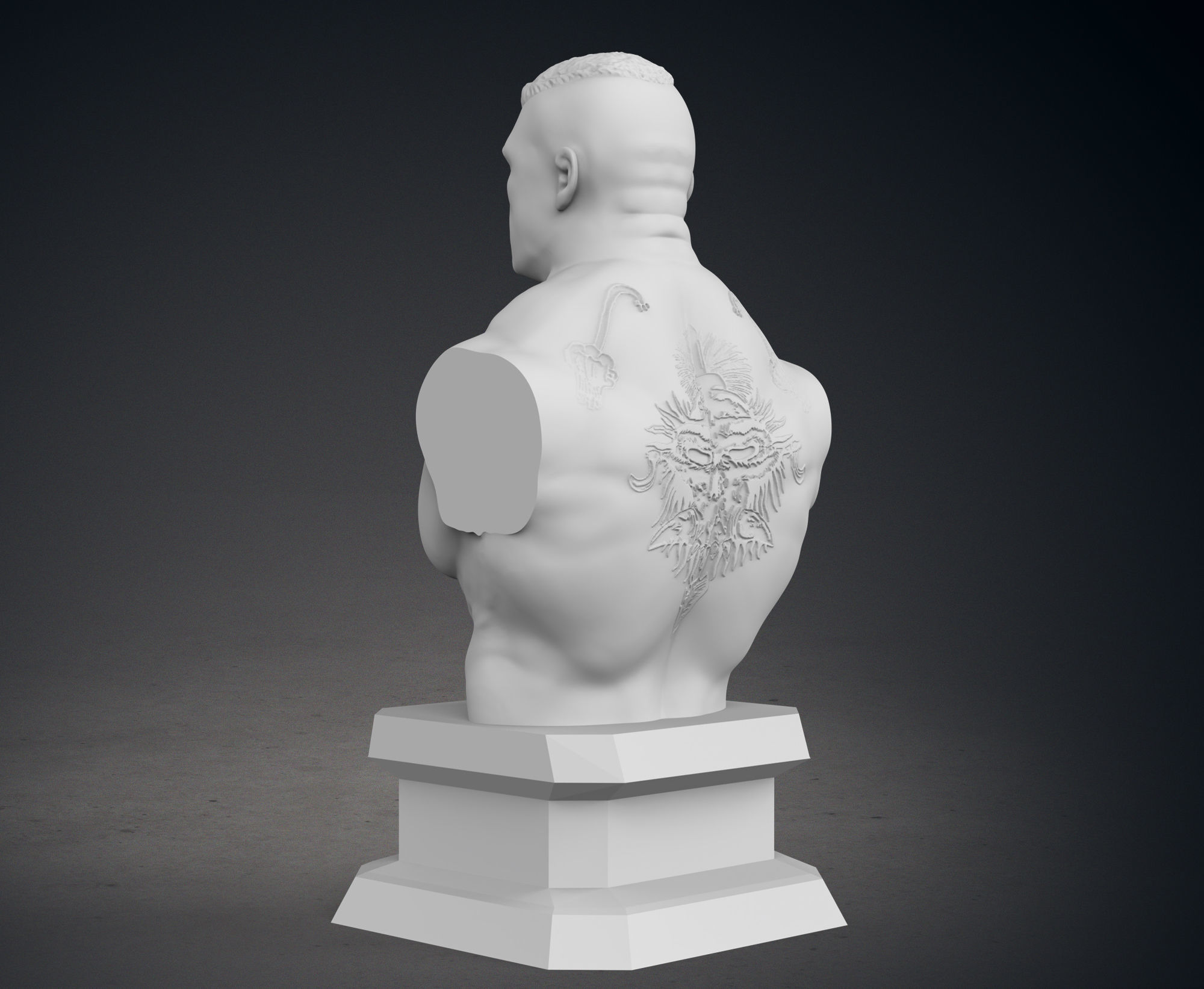 Classic WWE Pack Busts - The Rock - Triple H - Brock Lesnar 3D print model_5