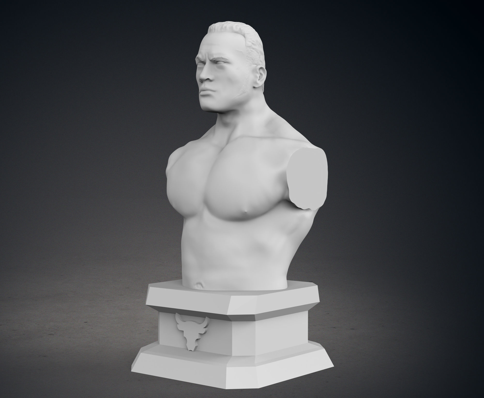 Classic WWE Pack Busts - The Rock - Triple H - Brock Lesnar 3D print model_13