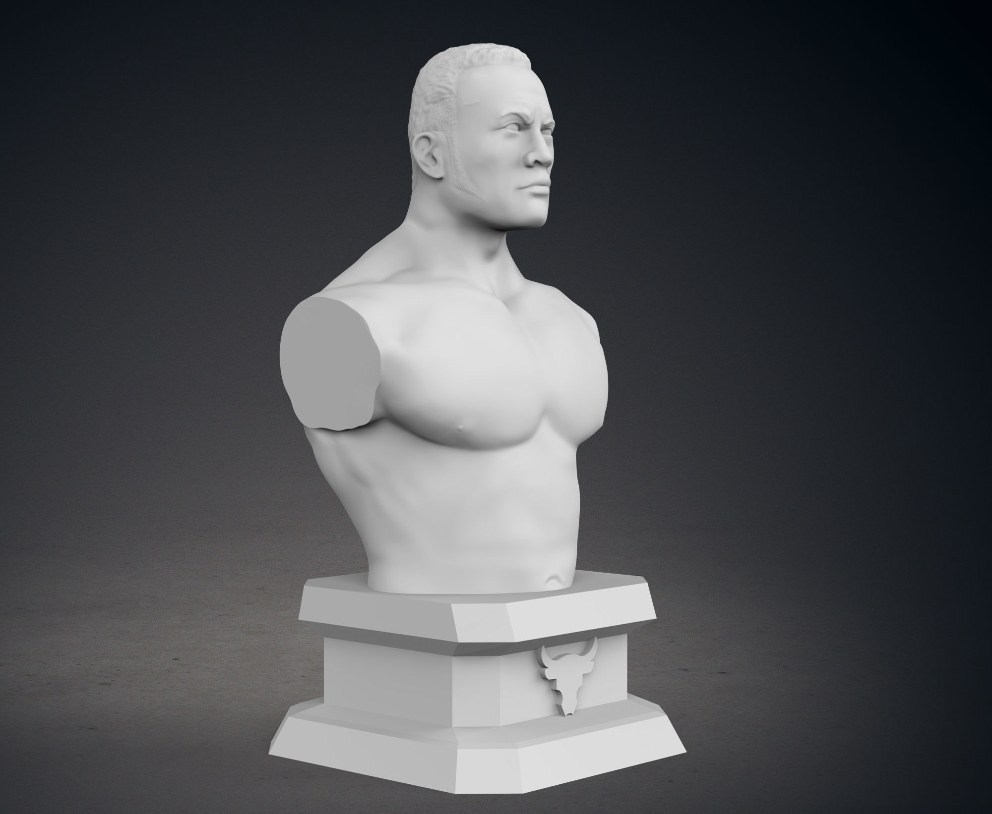 Classic WWE Pack Busts - The Rock - Triple H - Brock Lesnar 3D print model_19