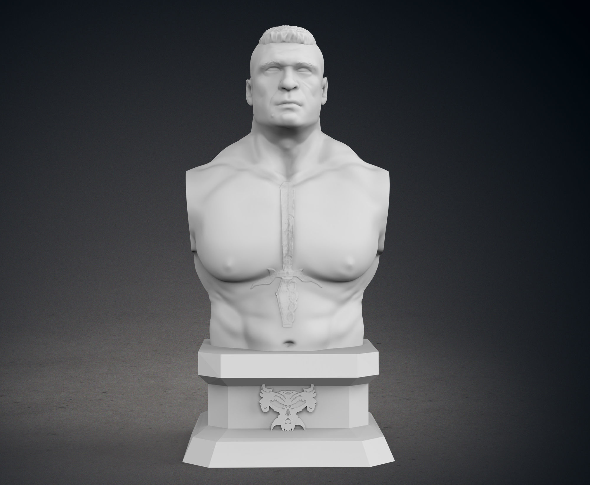 Classic WWE Pack Busts - The Rock - Triple H - Brock Lesnar 3D print model_10