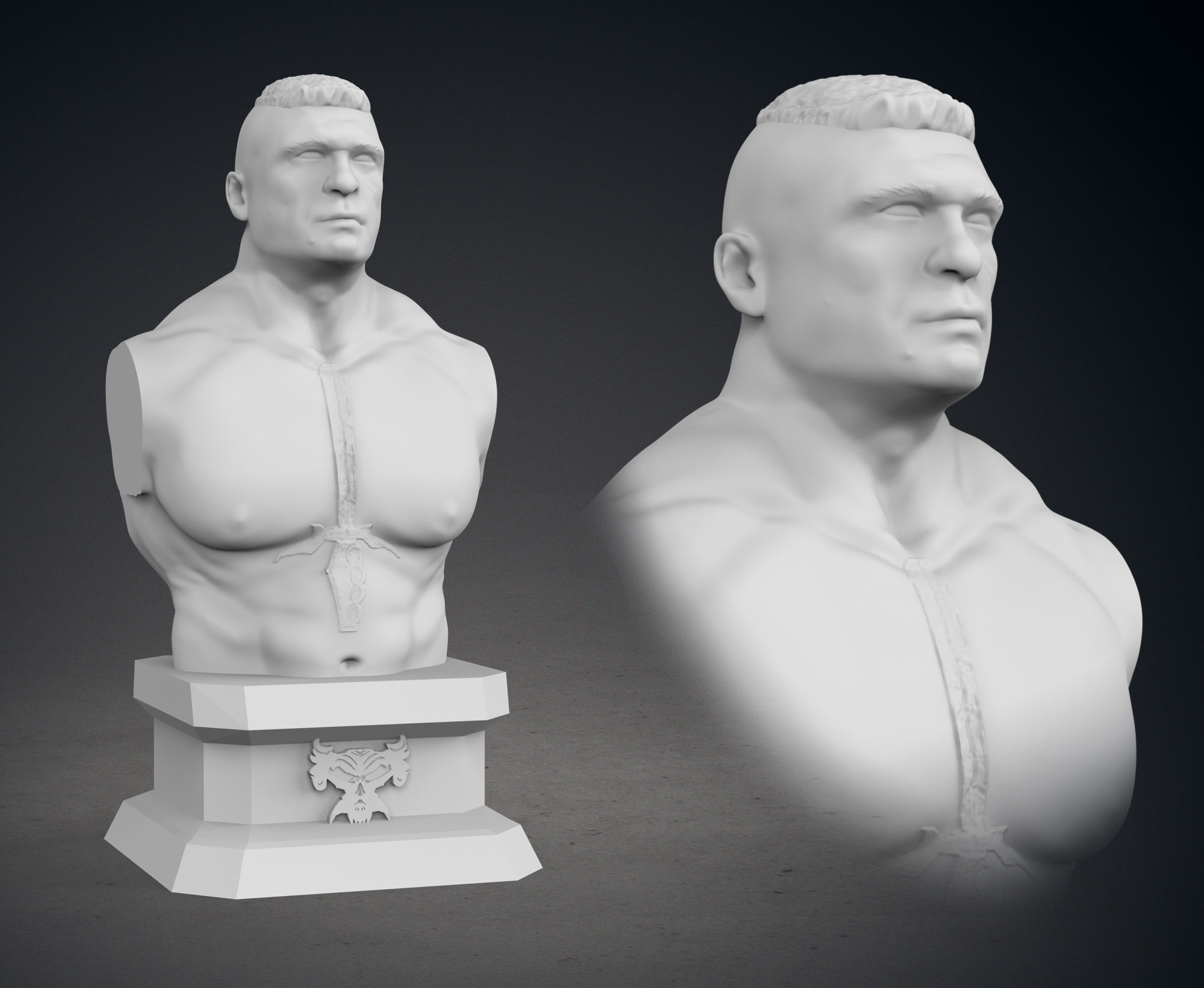 Classic WWE Pack Busts - The Rock - Triple H - Brock Lesnar 3D print model_1