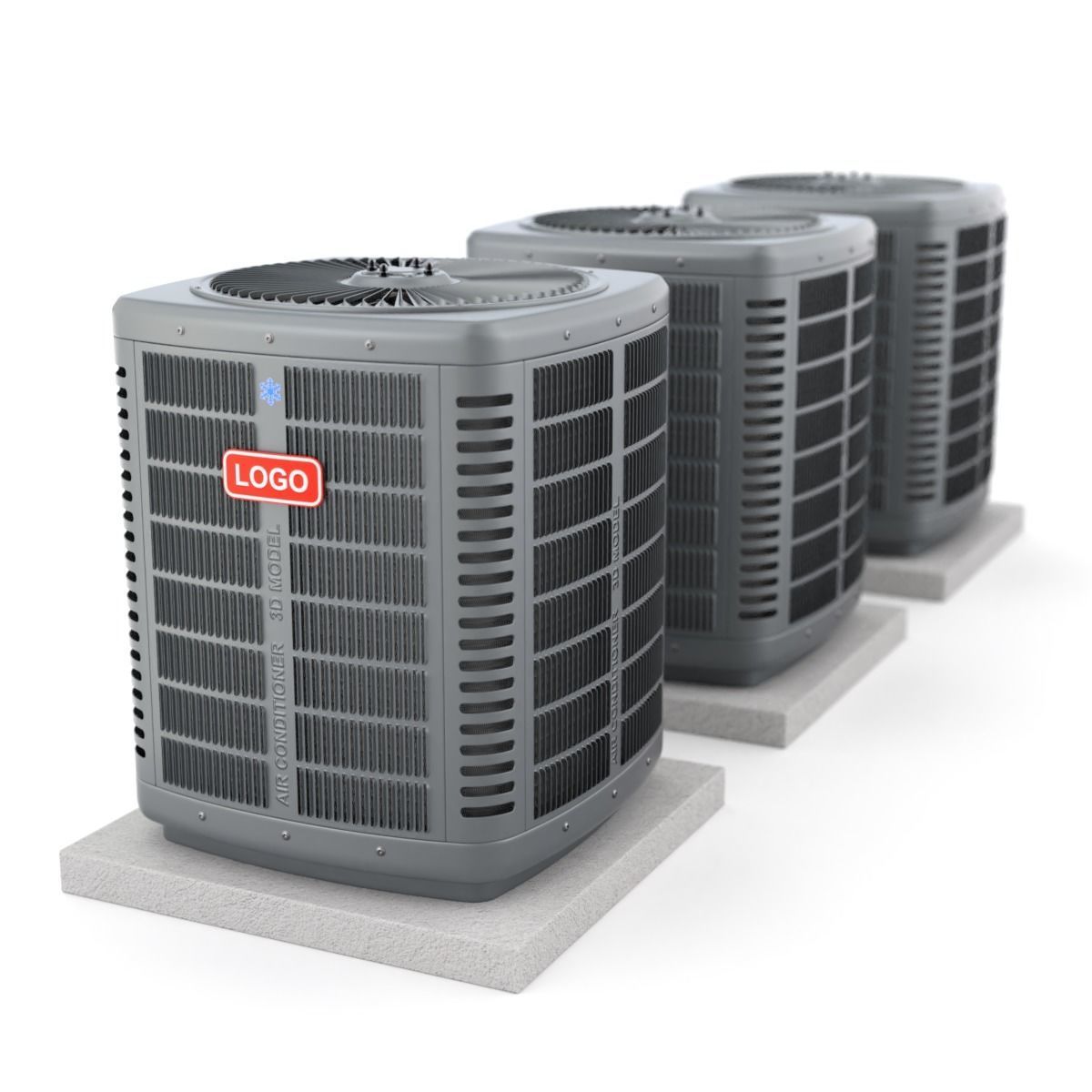 Heating and AC unit 3D model_7