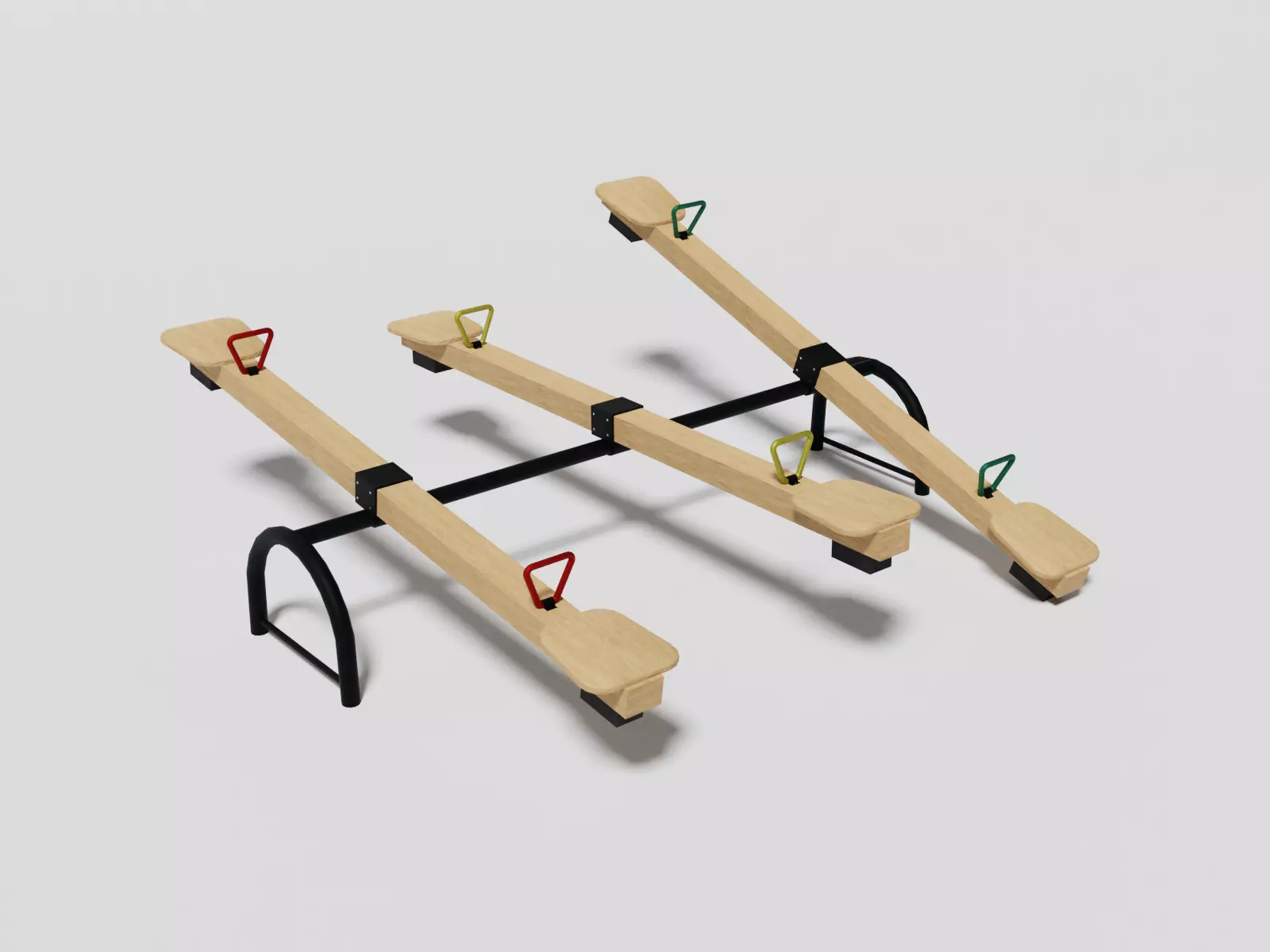 Playground Wooden See-Saw Low-poly 3D model