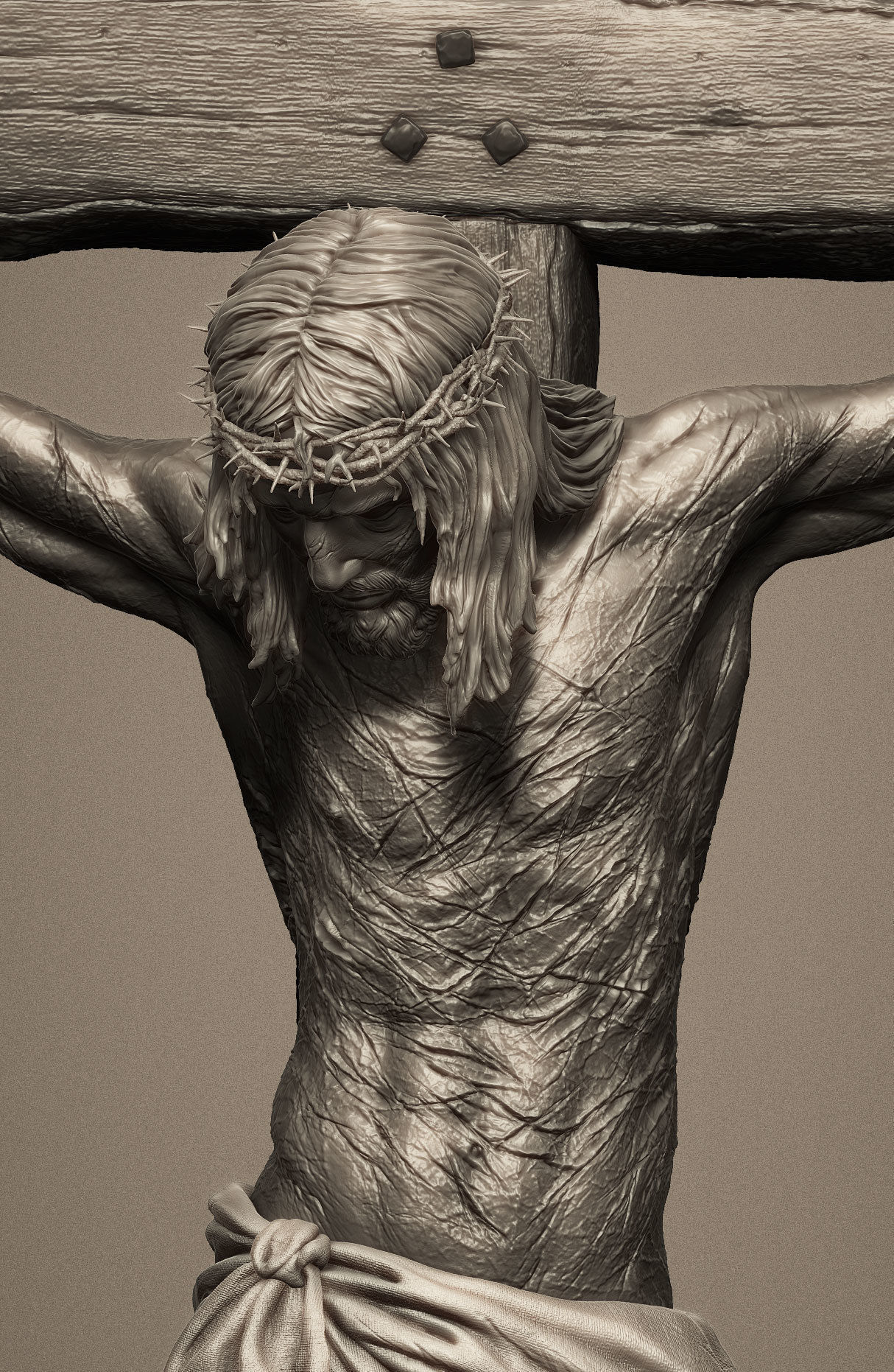 Jesus Crucifixion  3D print model_4