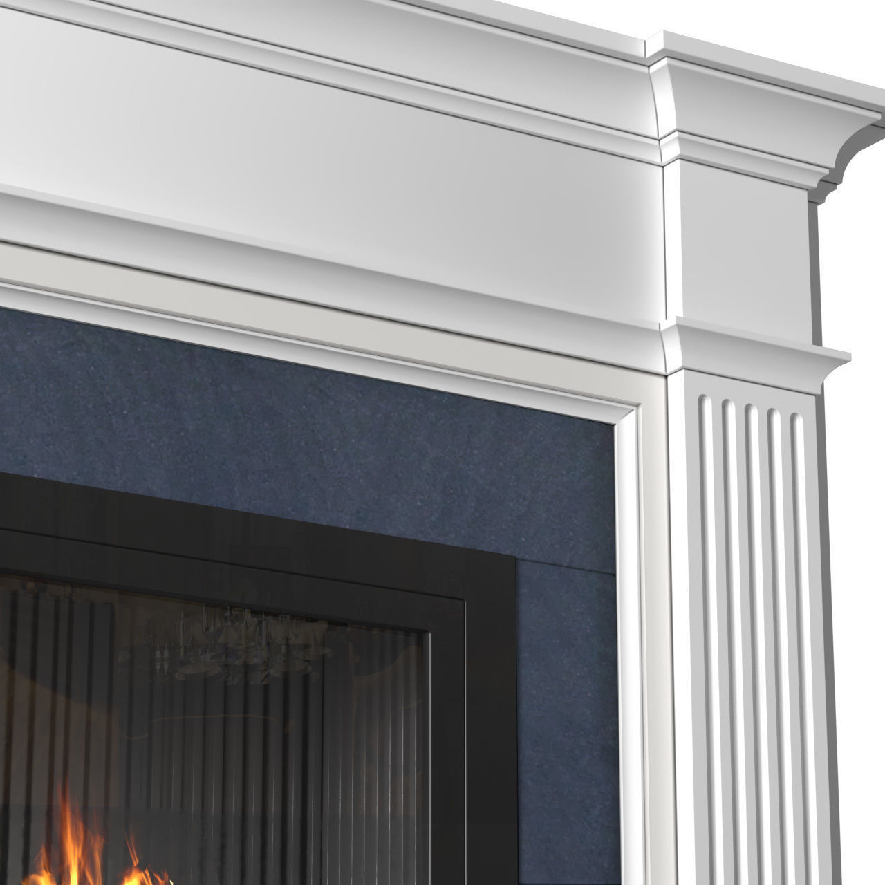 Modern fireplace in classic style Art Deco 3D model_3