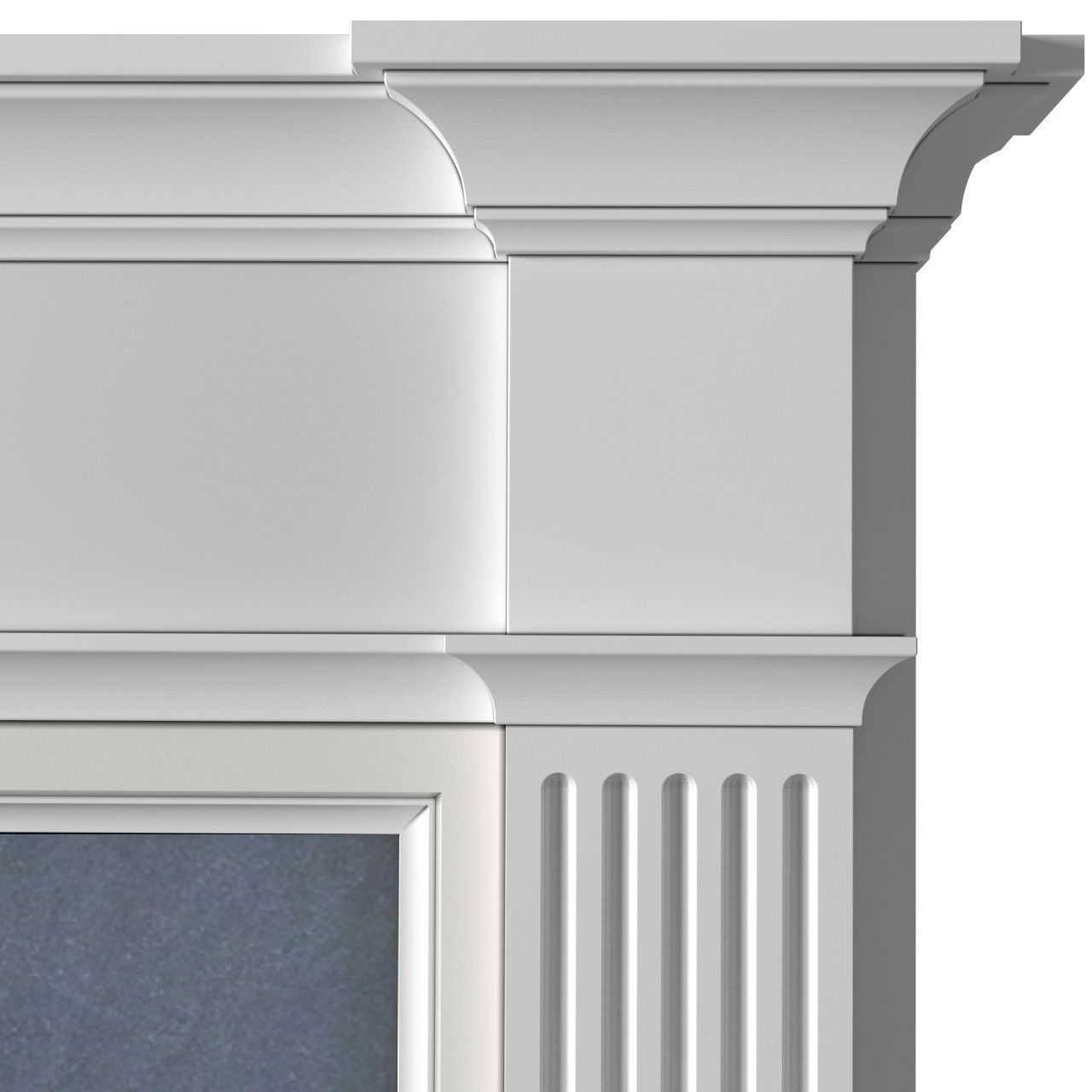 Modern fireplace in classic style Art Deco 3D model_2