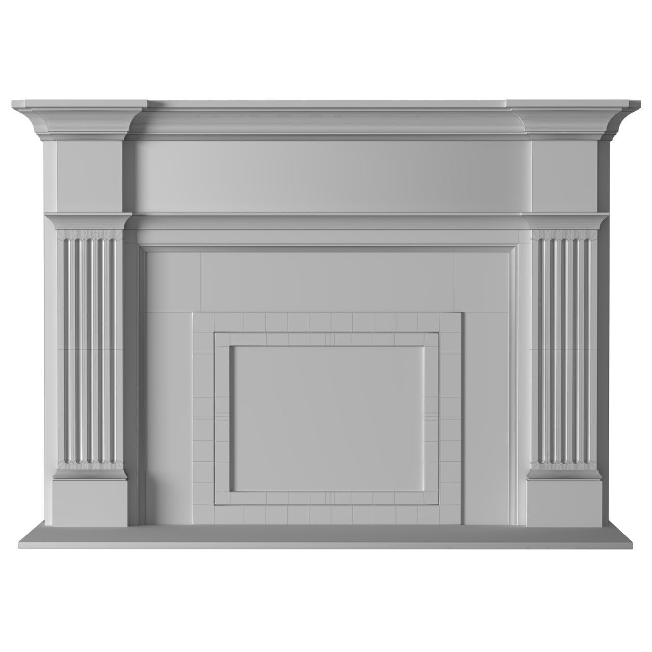Modern fireplace in classic style Art Deco 3D model_4