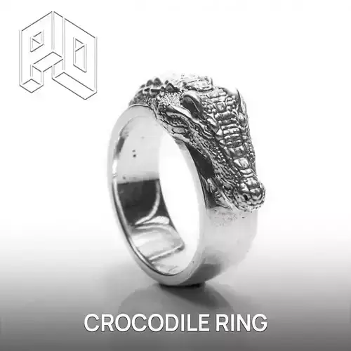 Crocodile Ring - Statement Ring - 3d Printable 3D print model