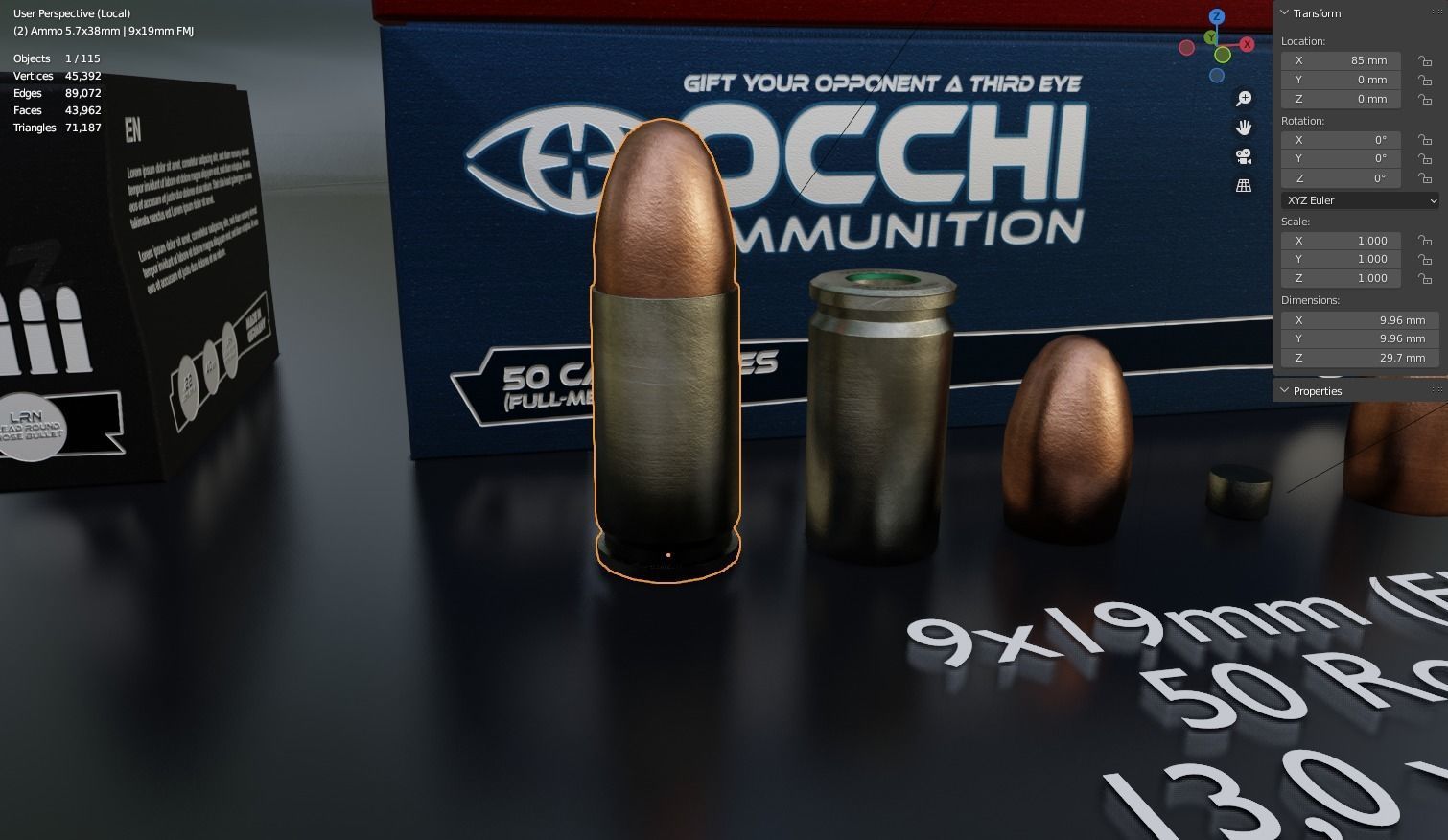 Small Caliber Ammunition Set - Ammo and Ammobox 3D model_18