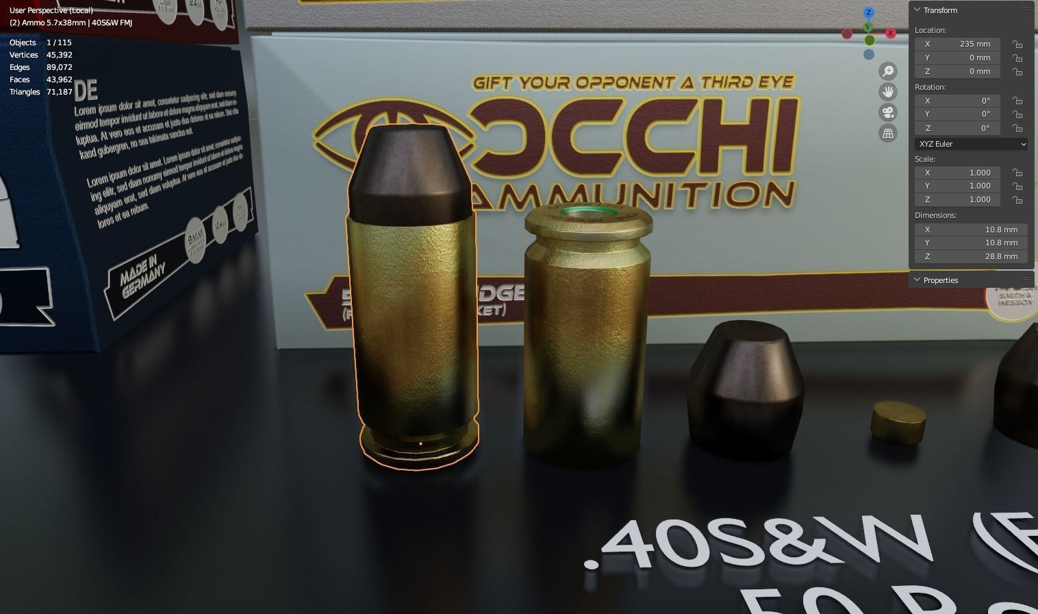 Small Caliber Ammunition Set - Ammo and Ammobox 3D model_15
