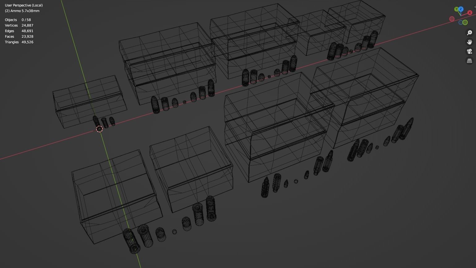 Small Caliber Ammunition Set - Ammo and Ammobox 3D model_8