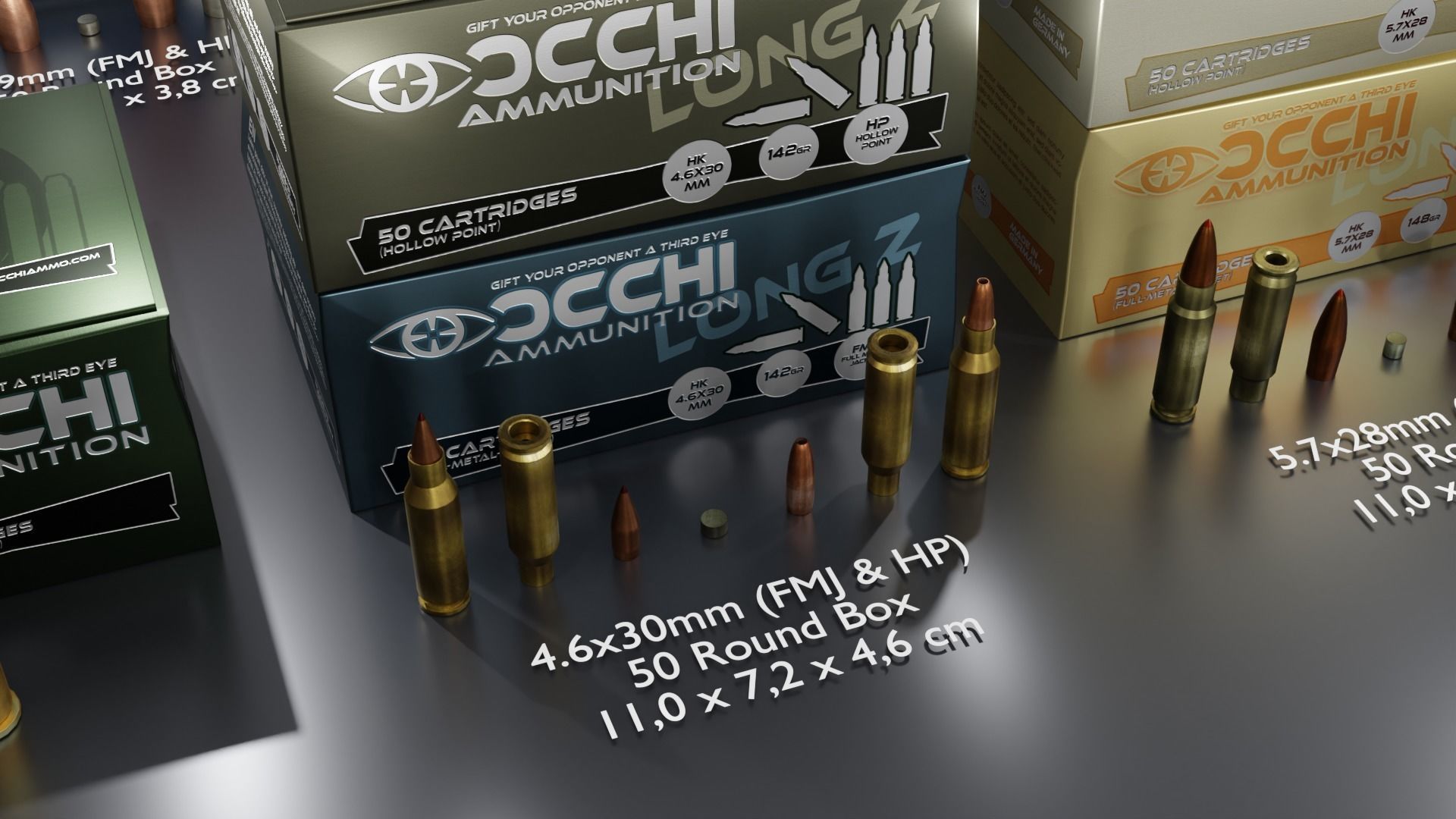 Small Caliber Ammunition Set - Ammo and Ammobox 3D model_6
