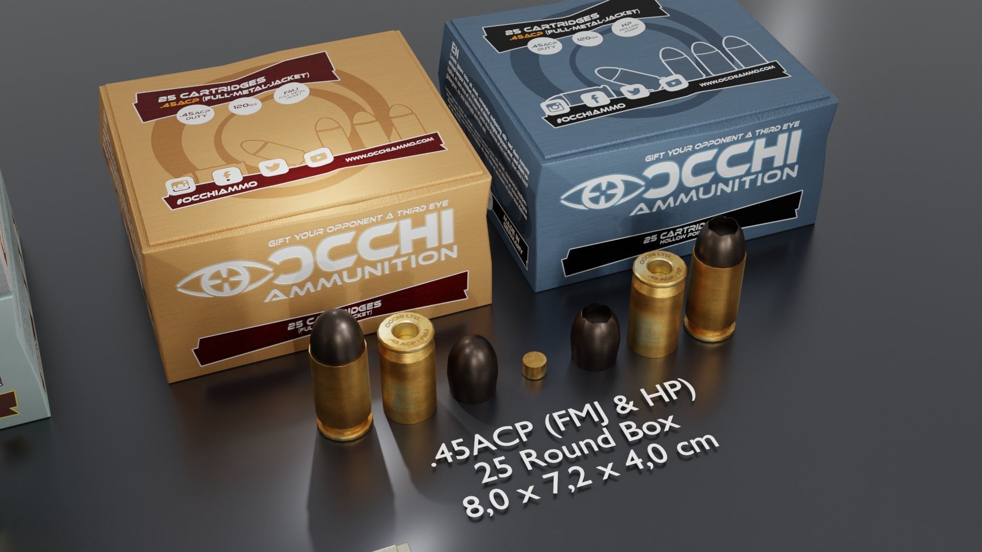 Small Caliber Ammunition Set - Ammo and Ammobox 3D model_4