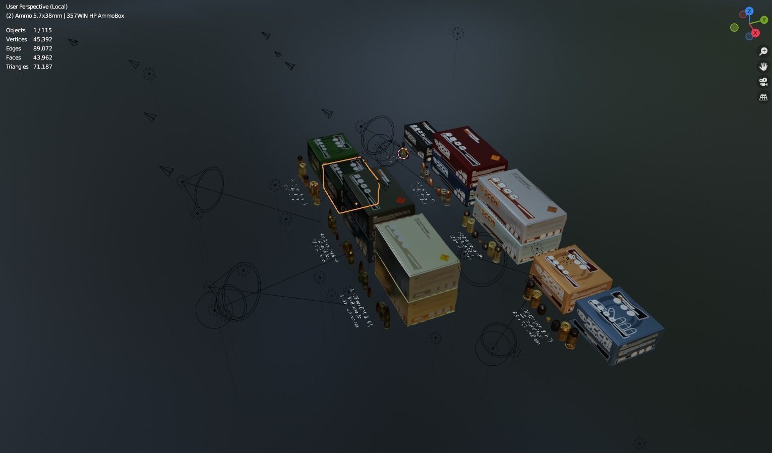 Small Caliber Ammunition Set - Ammo and Ammobox 3D model_16