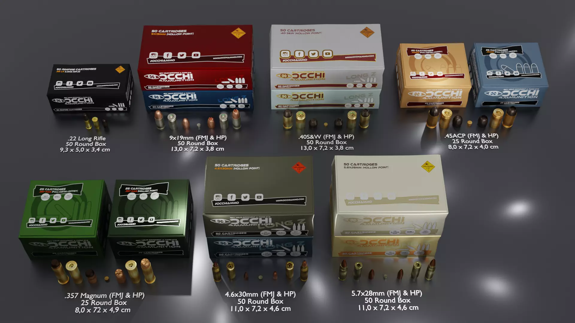 Small Caliber Ammunition Set - Ammo and Ammobox 3D model_0