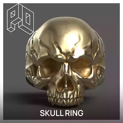 Skull Ring - Statement Ring - 3D Printable