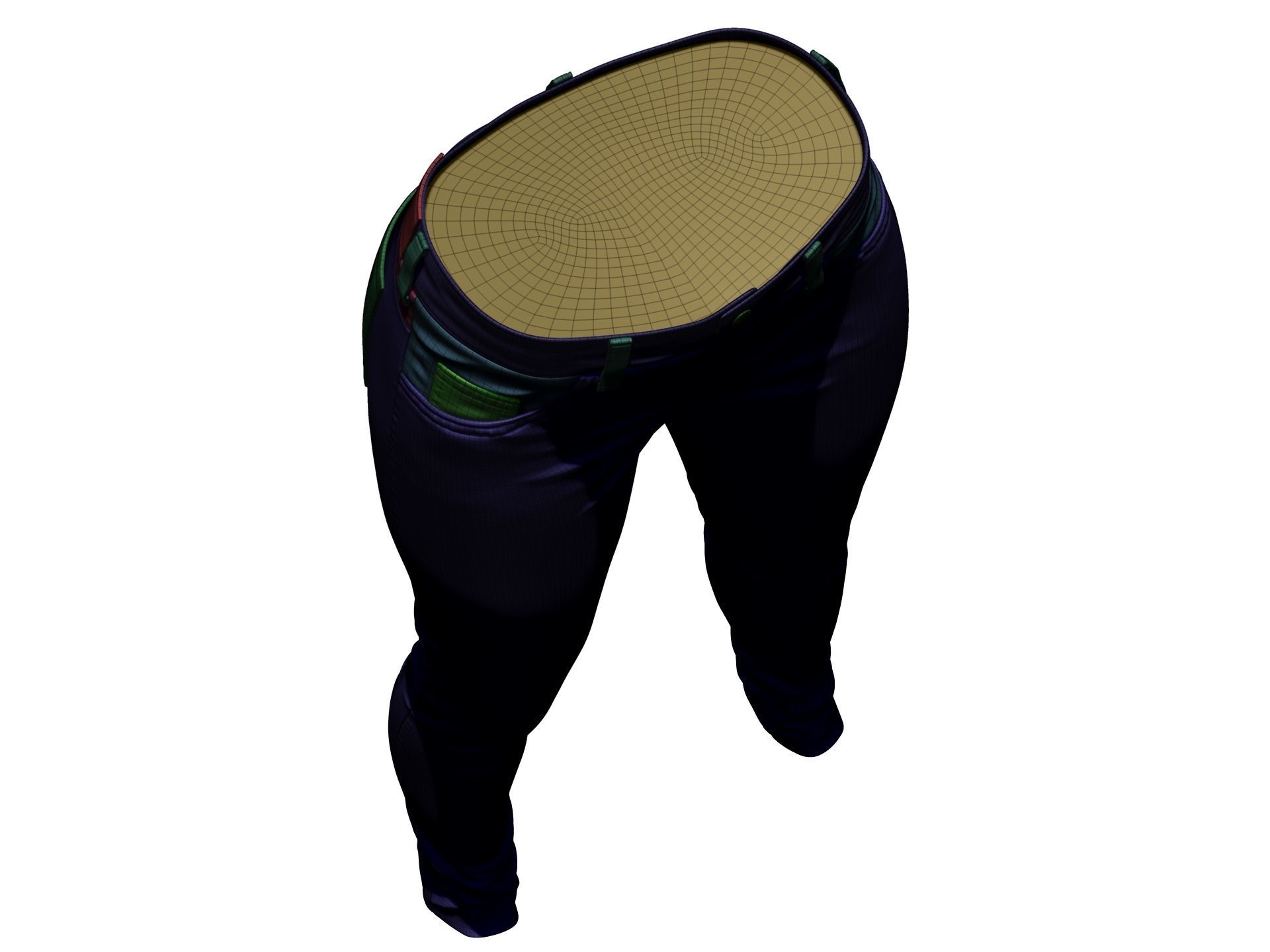 Female Jeans Pants High Poly 3D model_17