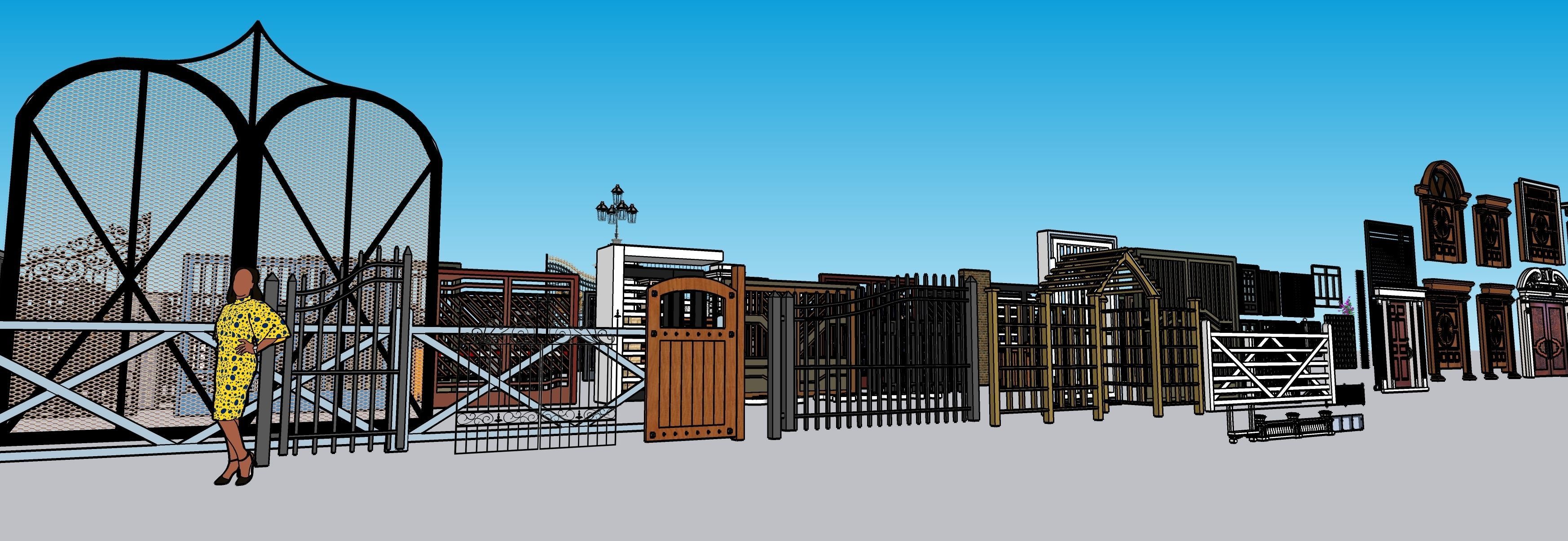 Modern Gates collection Low-poly 3D model Low-poly 3D model_5