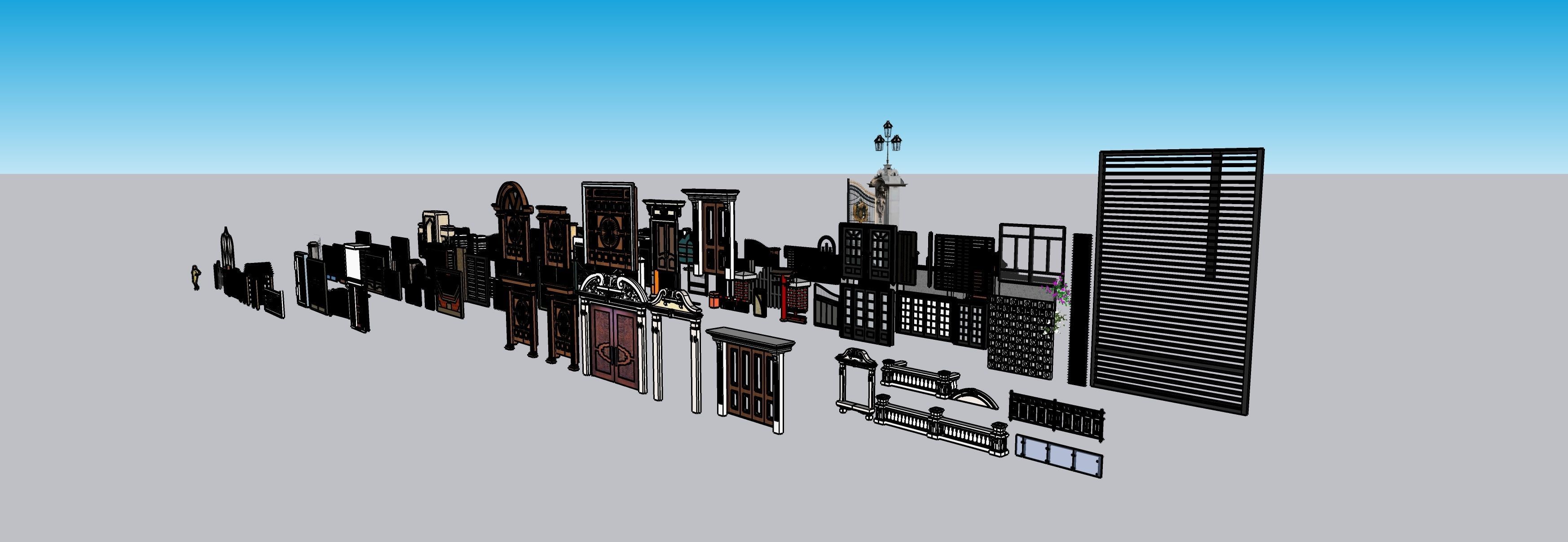 Modern Gates collection Low-poly 3D model Low-poly 3D model_1