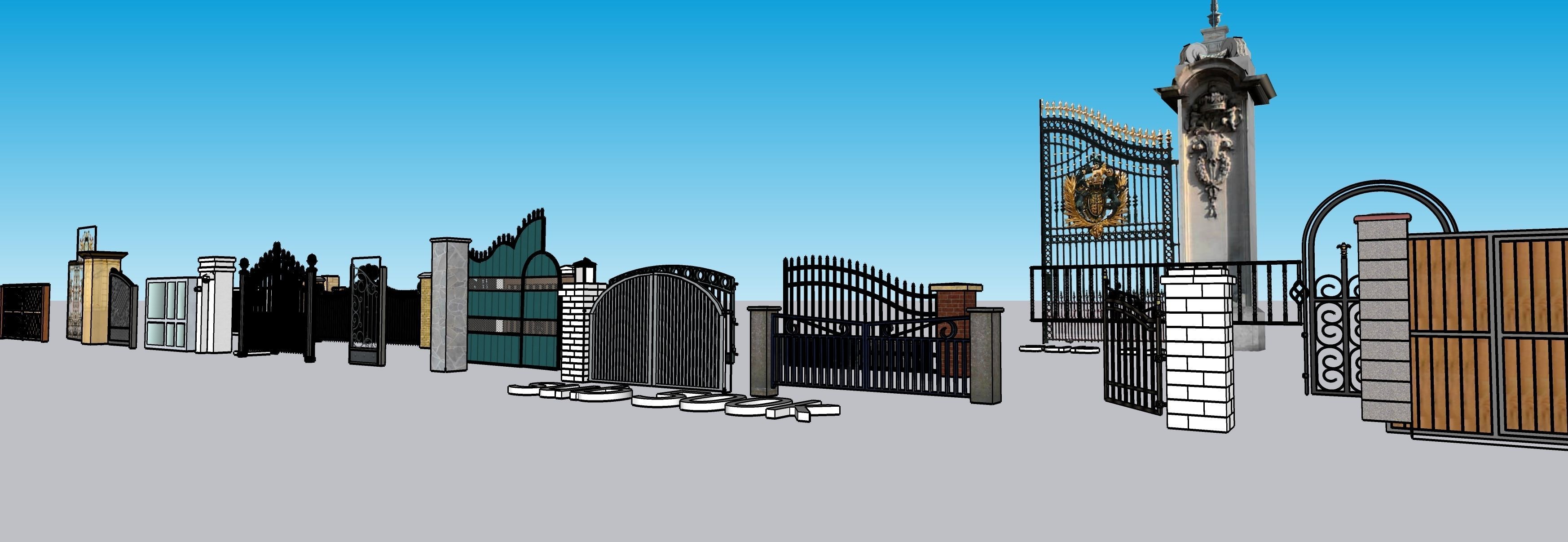 Modern Gates collection Low-poly 3D model Low-poly 3D model_2