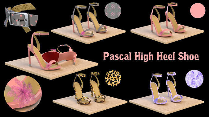 Pascal High Heel Shoe Low-poly 3D model