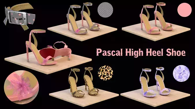 Pascal High Heel Shoe Low-poly 3D model