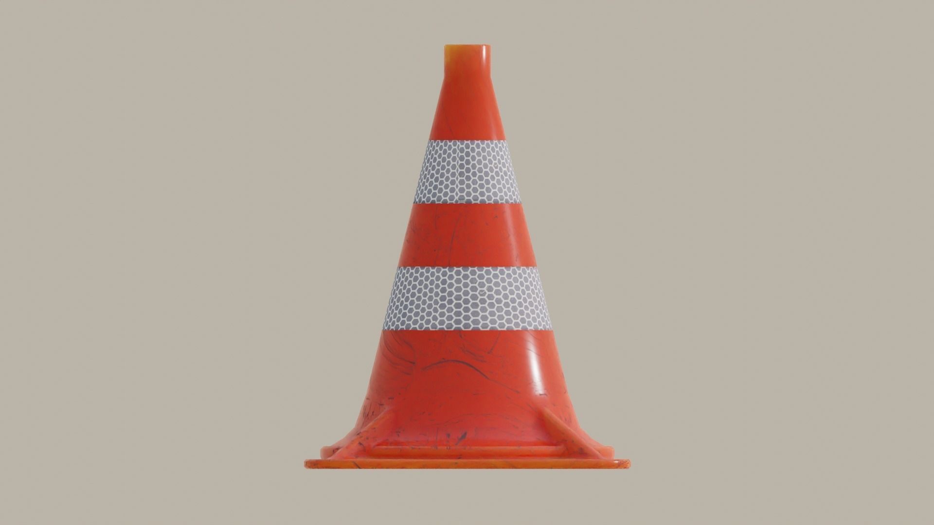 Traffic Cone Free 3D model_4