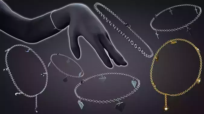 Charm Bracelets 3D Model Collection