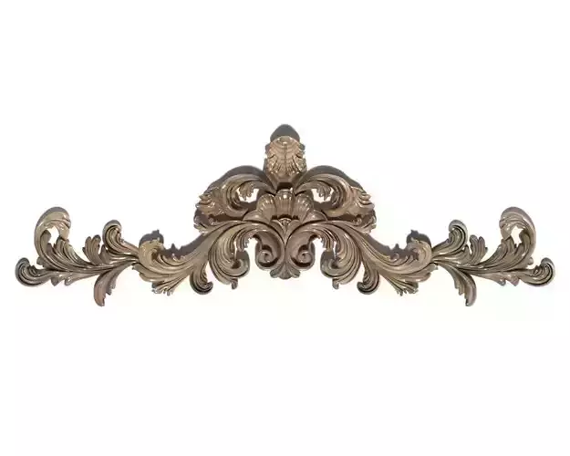 Cartouche-016 ornately carved wall bracket 3D model