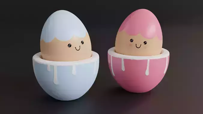 Cute Easter Eggs in Cups