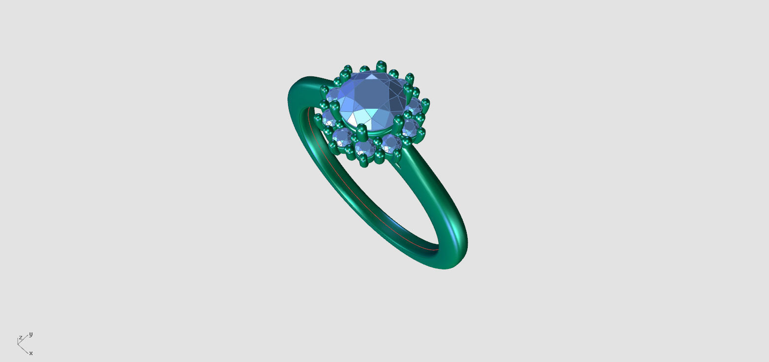 ZDR0186 engagement ring with diamond 3D print model_5