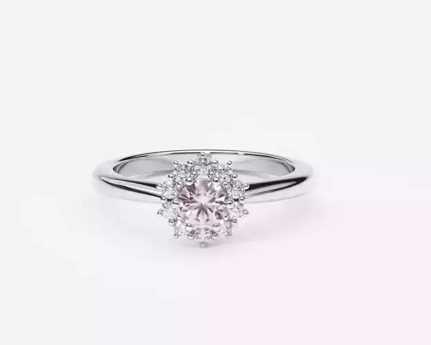 ZDR0186 engagement ring with diamond 3D print model