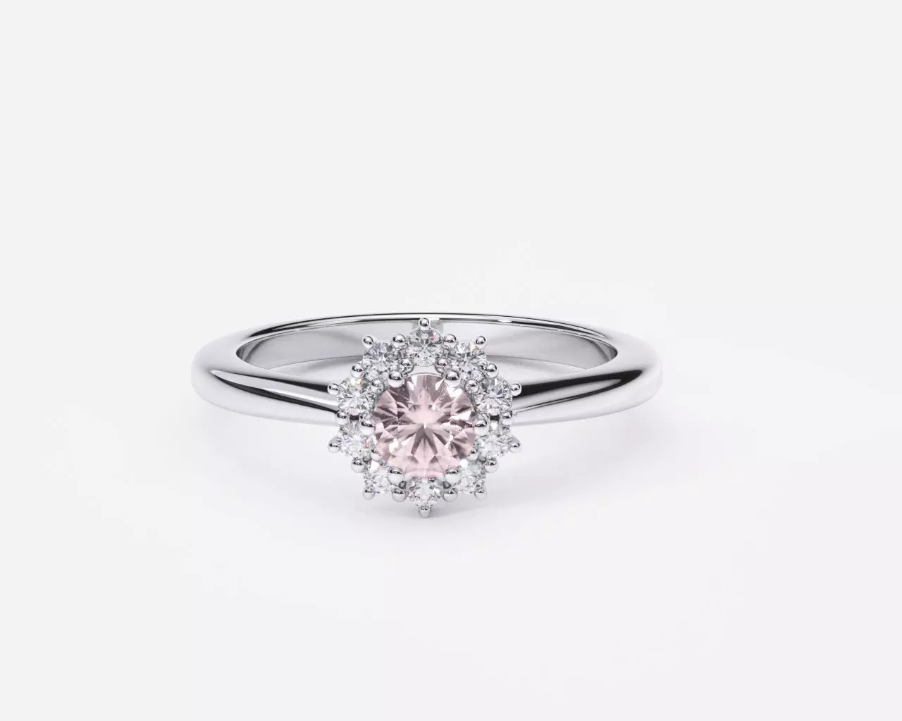 ZDR0186 engagement ring with diamond 3D print model_0