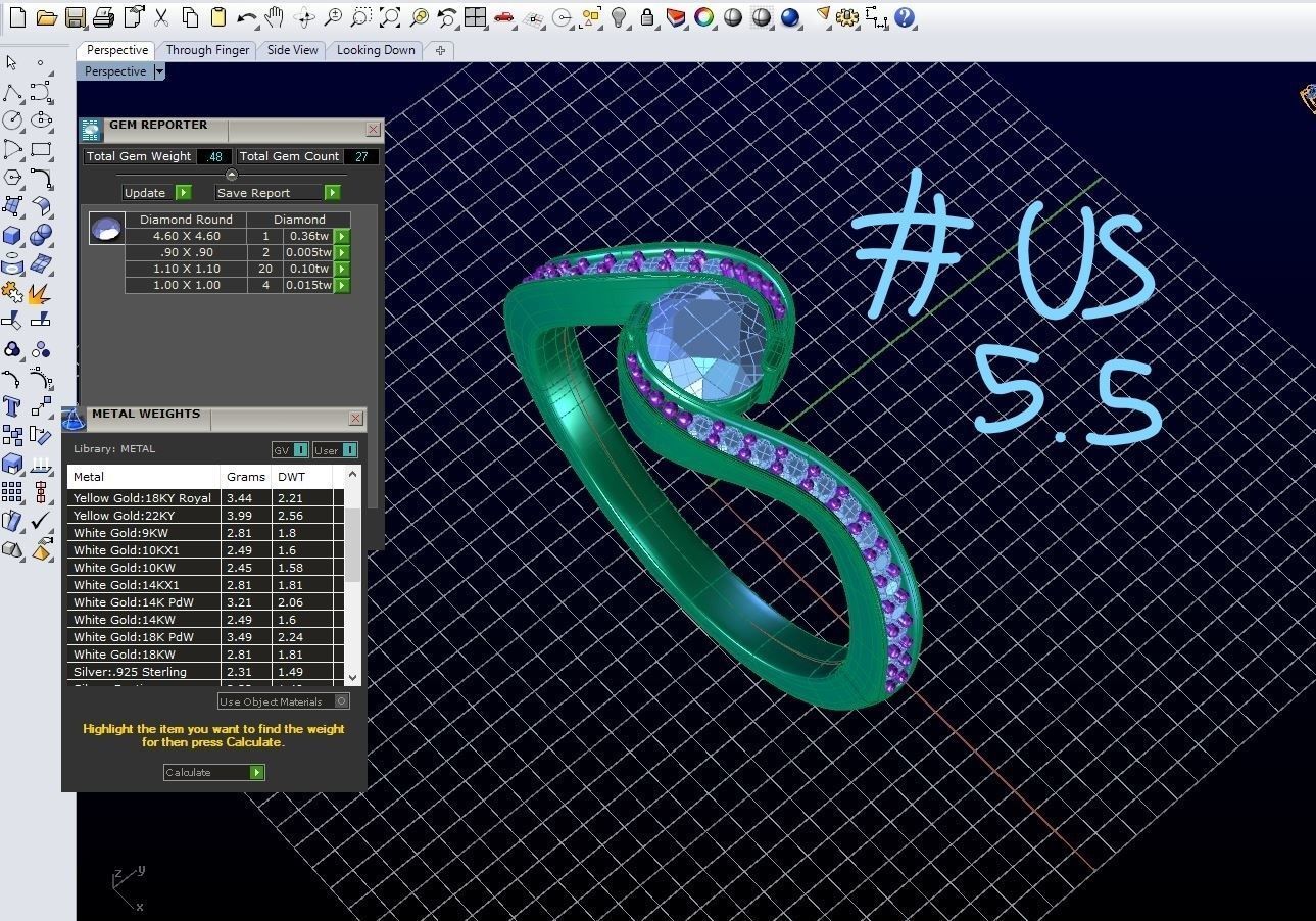 ZDR0192 diamond ring gold 3D print model_6