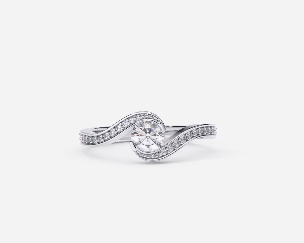 ZDR0192 diamond ring gold 3D print model_2