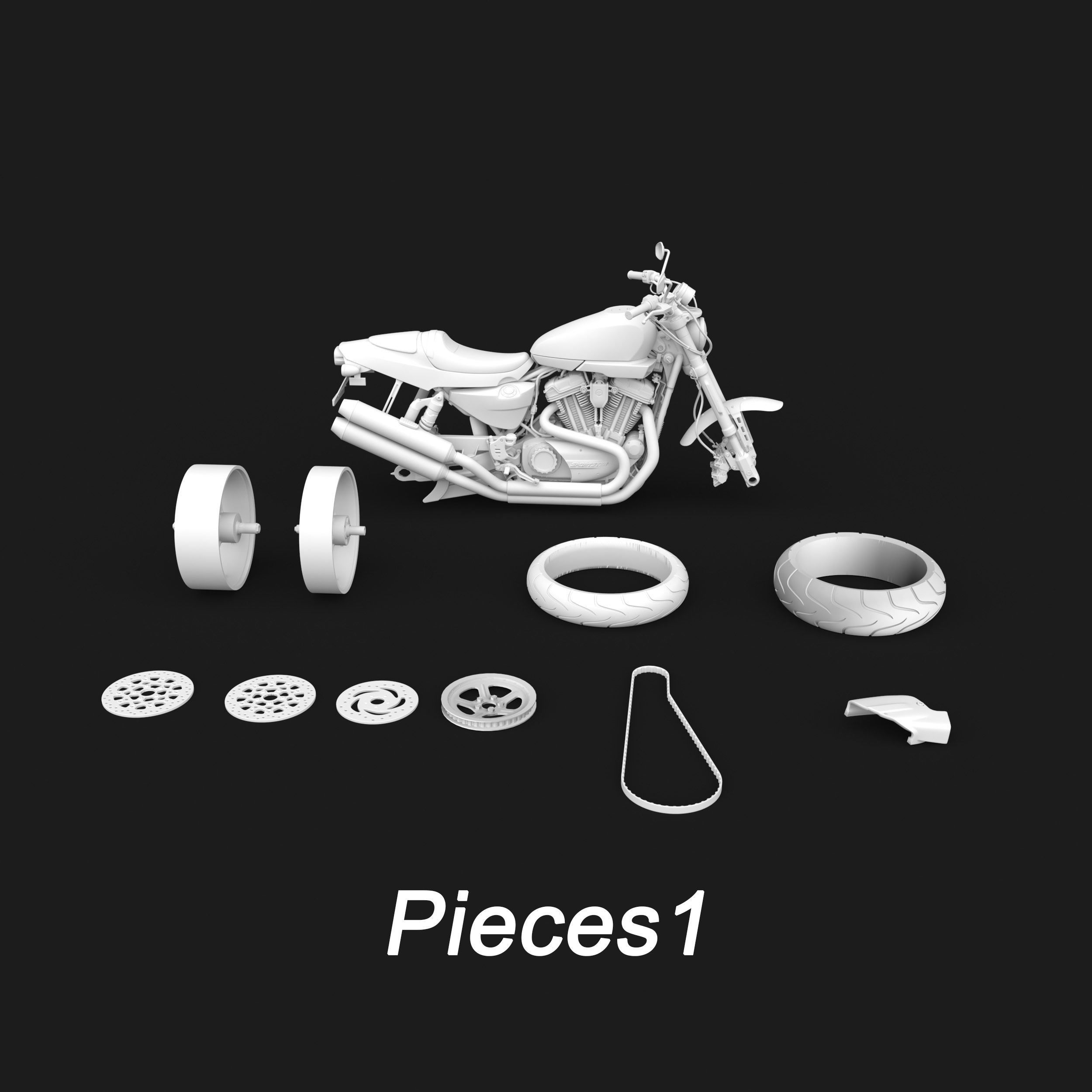 Harley Davidson XR 1200 Sportster Motorcycle Ready to Print STL 3D print model_20