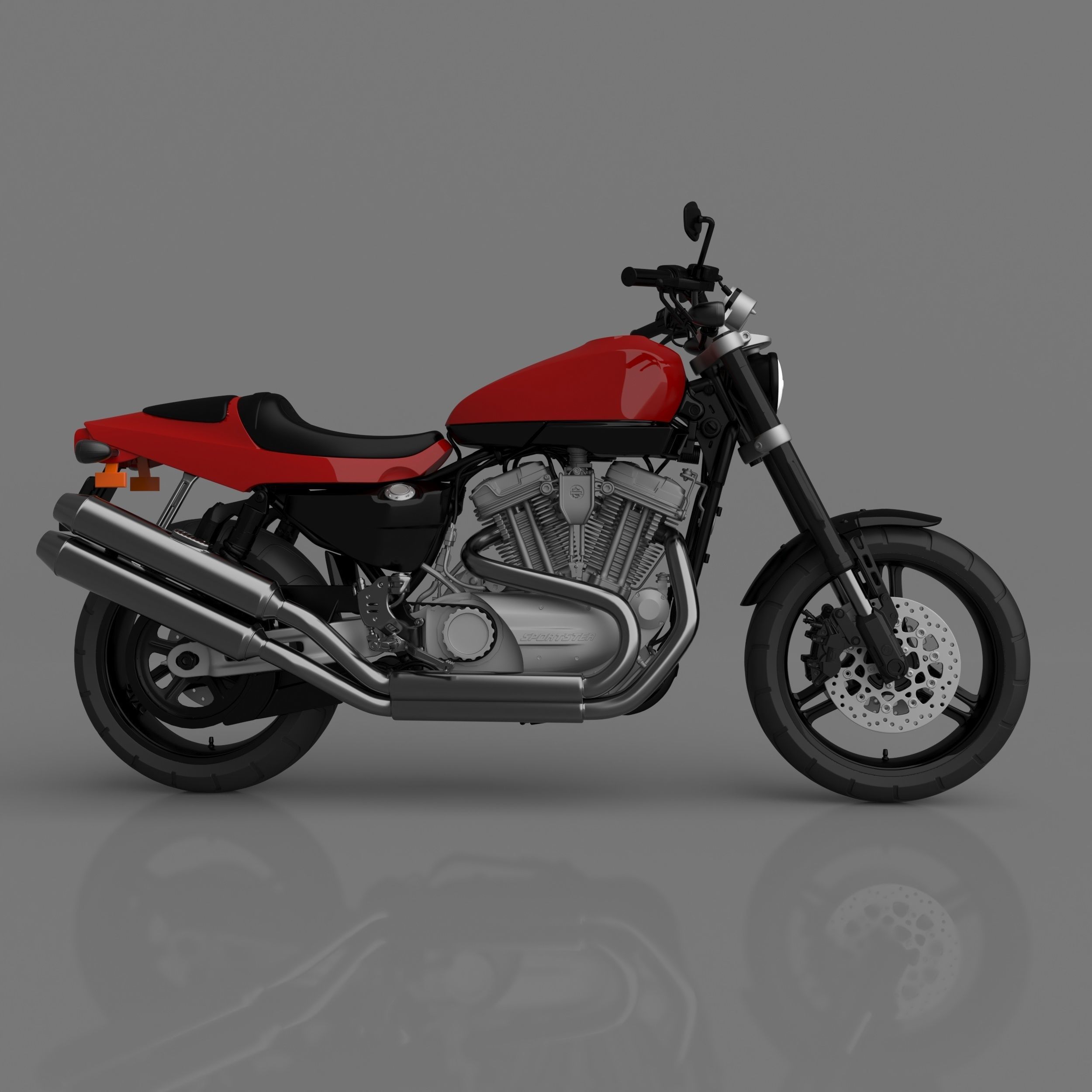 Harley Davidson XR 1200 Sportster Motorcycle Ready to Print STL 3D print model_12