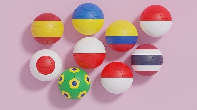 Flag Soccer Ball Collection 6 3D model