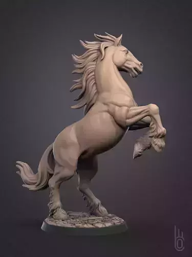 Rearing horse 3D print model