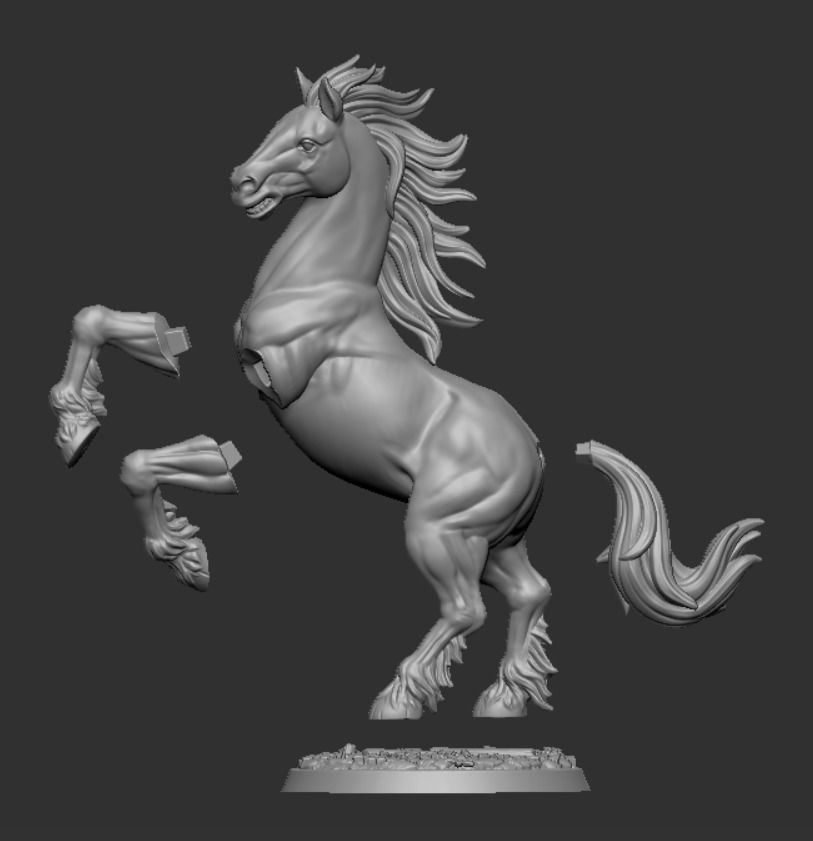 Rearing horse 3D print model_10