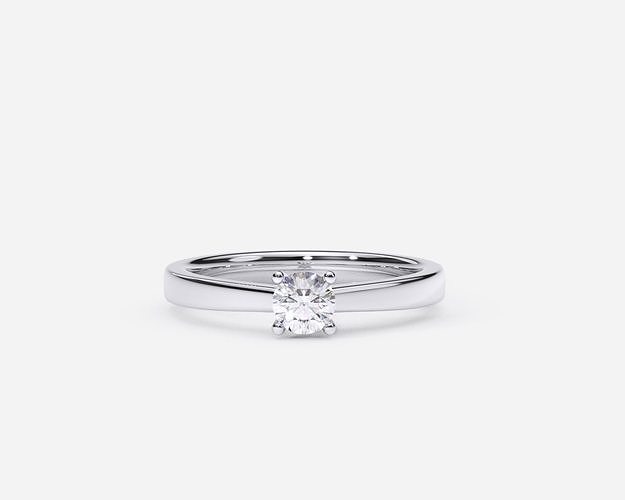 ZDR0197 solitaire diamond engagement ring gold 3D print model