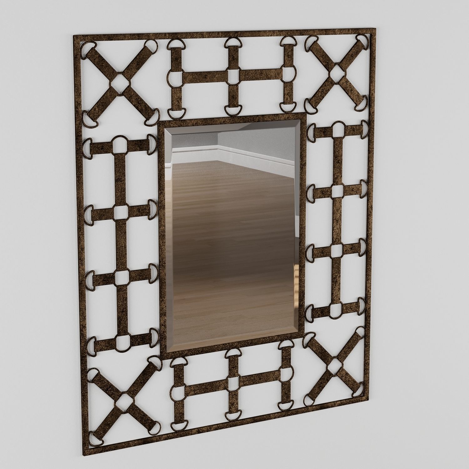 Rustic Metal Mirror 3D model CGTrader